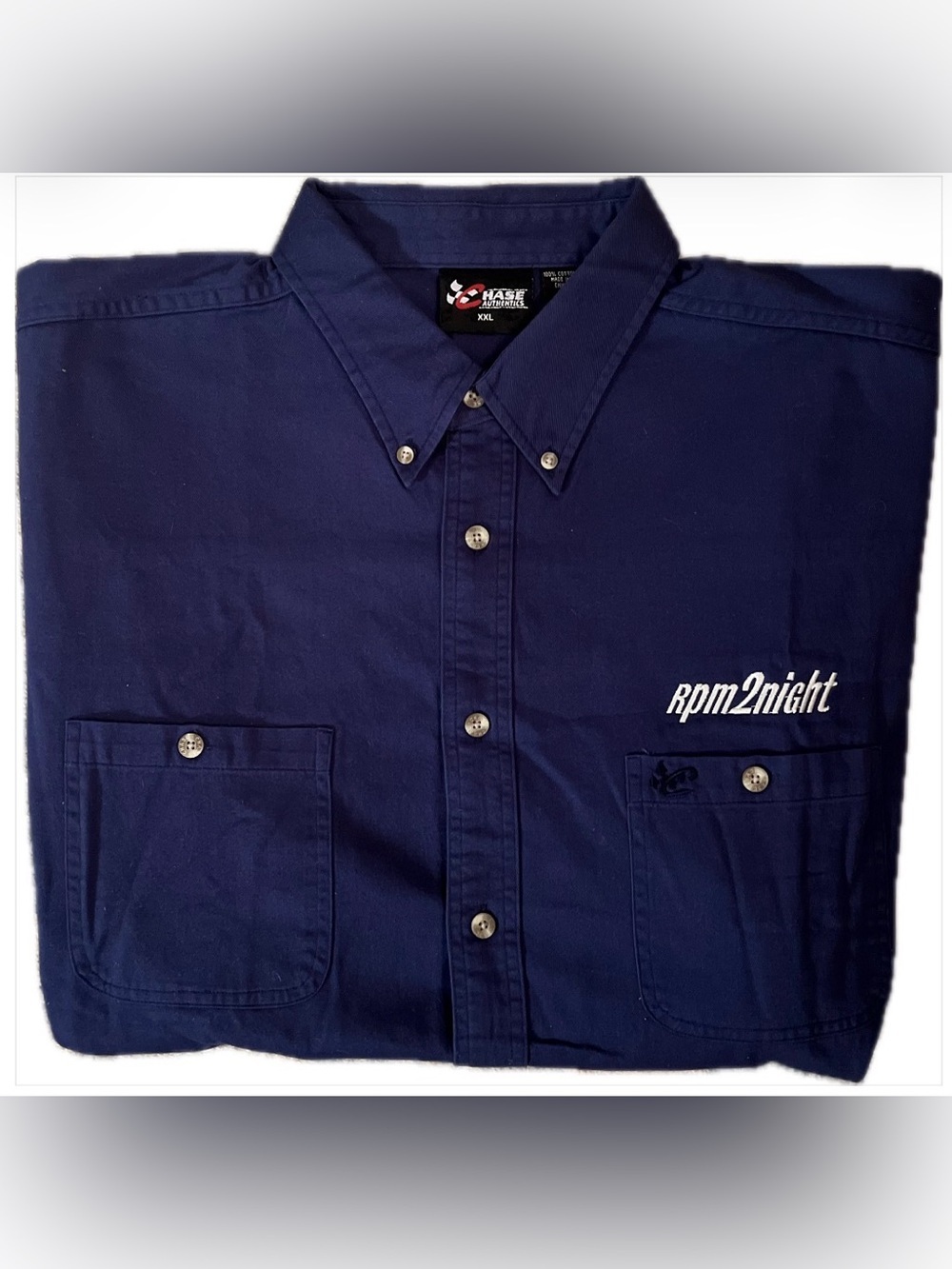 Vintage Chase Authentics RPM2Night ESPN2 NASCAR Button Up Shirt - Y2K - XXL